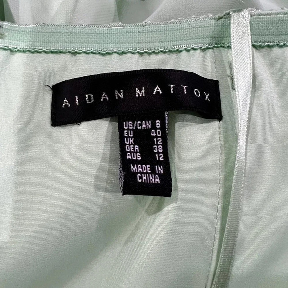 NWT Aidan Mattox Sage Green Lace Strapless Dress $220 - Picture 9 of 9